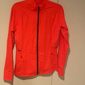 Fabletics running jacket. Size L. Neon orange/pink color